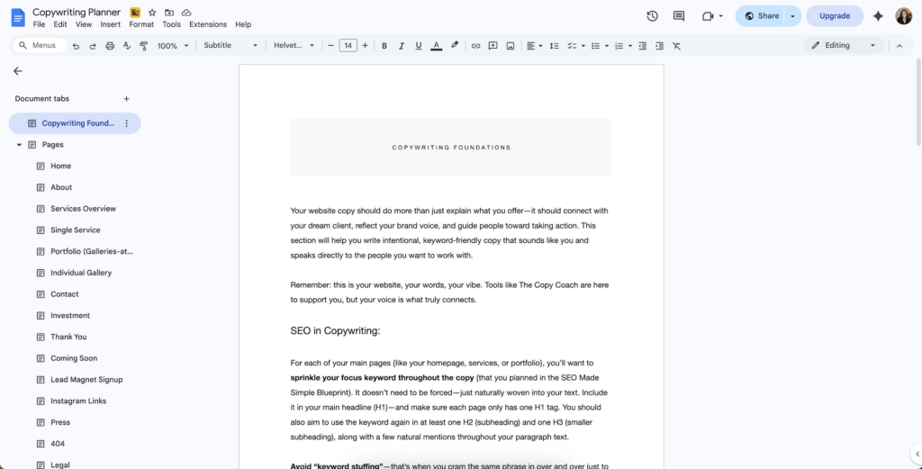 Wedding photography copywriting tips for when you buy a Showit website template