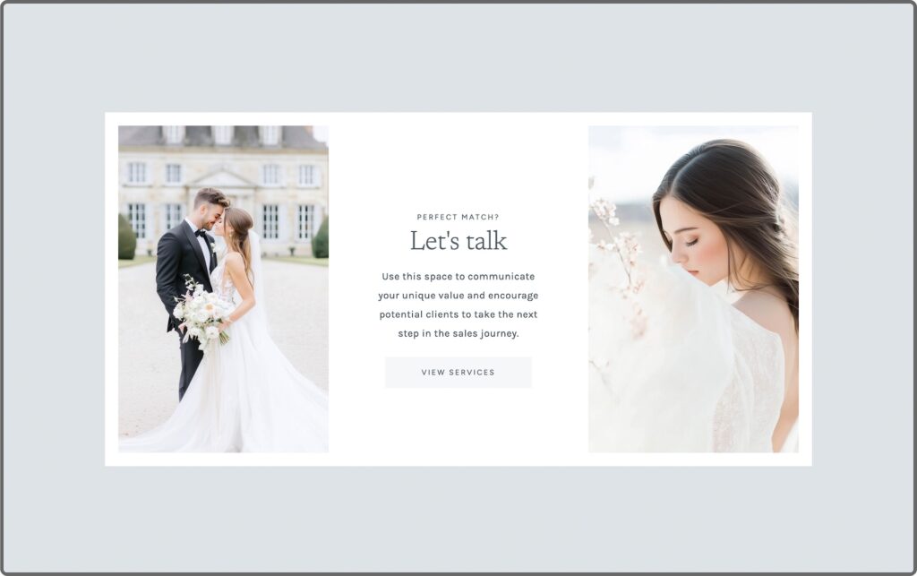 Website Homepage Design—Photography Website Examples of Final CTA Section—Showit Template 1